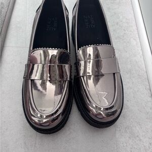 Naturalizer Metallic Pewter Loafers